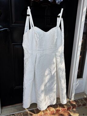 David’s Bridal White Floral Graduation Dress